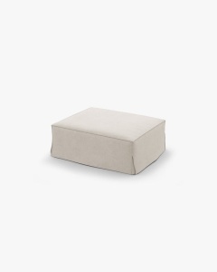 TABURET COLTAR/CANAPEA JODIE, 80X99 CM, NATURAL, TAPITAT CU TAPITERIE DIN TEXTIL STRUCTURAT LINS, MICADONI - Img 2