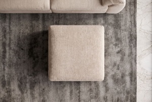 TABURET SUPER CONFORTABIL SOHO 100CM, REALIZAT DIN LEMN DE PIN SI MATERIAL TEXTIL, CULOARE BEJ, INVICTA INTERIOR - Img 3