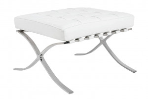 TABURET-SUPORT PENTRU PICIOARE BARCELON PRESTIGE PLUS ALB/CROM, STIL MODERN
