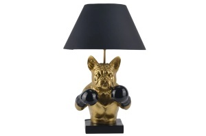 VEIOZA, BULLDOG 55CM, REALIZAT DIN POLIRASINA SI BUMBAC, CULOARE NEGRU/AURIU, ARTIM GROUP SELECTION - Img 2