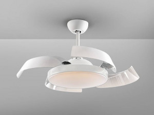VENTILATOR ENZO, CU TELECOMANDA, 38/51 CM, ALB MAT/OPAL, DIN METAL, ACRIL SI METACRILAT, STIL MODERN - Img 3