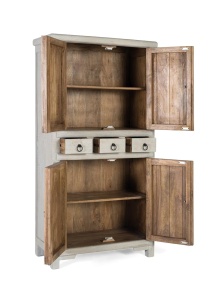 VITRINA LIVING LUMEN 85CM, DIN LEMN DE MANGO, CULOARE ALB ANTICHIZAT, STIL RUSTIC, ARTIM GROUP SELECTION - Img 3
