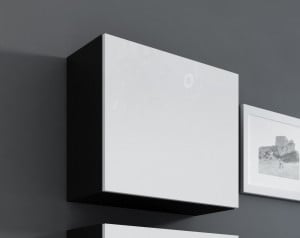 VITRINA LIVING VIGO KWADRAT NEGRU/ALB DESIGN MODERN CM