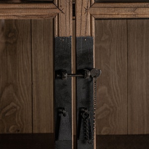 VITRINA TARTU 175CM, DIN LEMN DE ULM DE CULOARE MARO, STIL COLONIAL, VICAL HOME - Img 5
