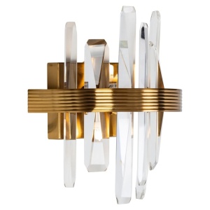 APLICA BRIGHT AURIU , ML-0023, CONFECTIONATA DIN METAL SI CRISTAL, STIL MODERN - Img 2