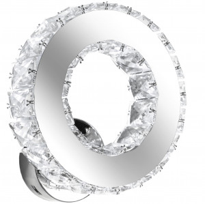 APLICA CRYSTAL ROUND APP413-W, APP414-W, 21.5X21.5 cm, NEGRU/ARGINTIU, DIN METAL SI CRISTALE, STIL MODERN, TU - Img 6