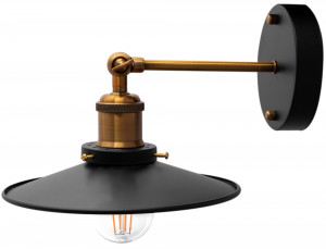 APLICA PORTO KINKIET BLACK, 27x16 cm, NEGRU SI AURIU, DIN METAL, STIL MODERN, TU - Img 2