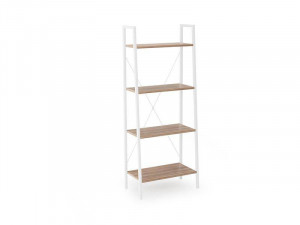 BIBLIOTECA LIVING NARVIK REG2, STEJAR SONOMA/ALB, STIL VINTAGE