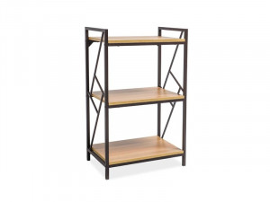 BIBLIOTECA ORGANIZATOR TABLO R3, STEJAR/MARO INCHIS, DIN METAL SI MDF, STIL INDUSTRIAL, SIGNAL
