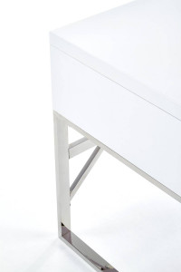 BIROU B32, ALB/CROM, DIN MDF LACUIT SI PICIOARE DIN METAL, STIL MODERN - Img 5