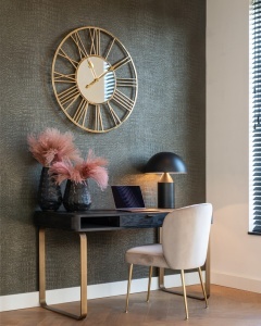 BIROU BLACKBONE BRASS, 140 CM, NEGRU/AURIU ANTICHIZAT, DIN FURNIR DE STEJAR SI METAL, RICHMOND INTERIORS - Img 5