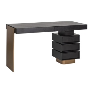 BIROU CONNAR, CU 5 SERTARE, 3511, CONFECTIONATA DIN MDF SI OTEL INOXIDABIL, STIL MODERN - Img 1