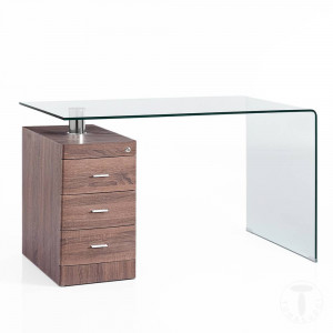 BIROU DIN STICLA 125CM, BOW WOOD, STICLA SI MDF, COD 3482 - Img 3