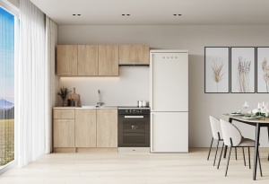BUCATARIE ARTIM COR 180 CM, CREMONA OAK, DIN MDF, STIL MODERN