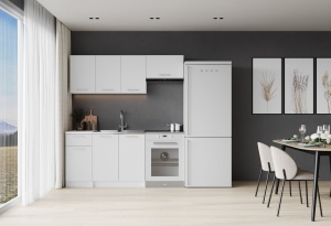 BUCATARIE ARTIM COR 180 CM, CULOARE ALBA, DIN MDF, STIL MODERN