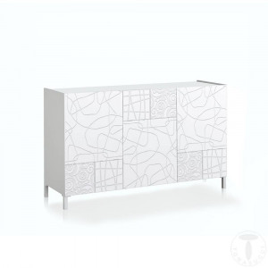 BUFET 130CM, EDDY GRAPHIC, COD 5067, STIL MODERN, REALIZATA PANOURI LAMINATE,USI SEMIGRAFIATE