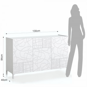 BUFET 130CM, EDDY GRAPHIC, COD 5067, STIL MODERN, REALIZATA PANOURI LAMINATE,USI SEMIGRAFIATE - Img 7