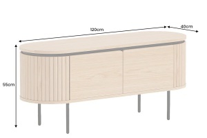 BUFET, ATELIER 120CM, FURNIR DE STEJAR SI PICIOARE DIN METAL, CULOARE NATUR, ARTIM GROUP SELECTION - Img 3