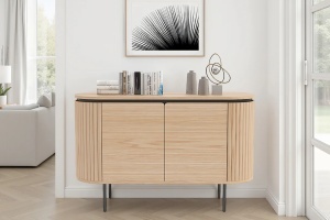BUFET, ATELIER 120CM, FURNIR DIN LEMN DE STEJAR SI PICIOARE DIN METAL, CULOARE NATUR, ARTIM GROUP SELECTION - Img 3