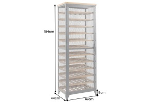 BUFET, BODEGA 185CM, LEMN DE BRAD CU CADRUL DE METAL, ARTIM GROUP SELECTION - Img 7