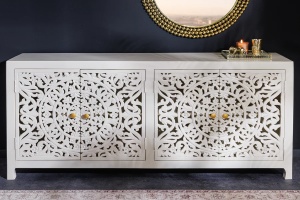 BUFET DE LIVING, MARRAKECH, 170CM, LEMN DE MANGO, ALB, ARTIM GROUP SELECTION - Img 6