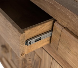 BUFET DEOSEBIT, 110CM, LEMN MASIV DE TEC, CULOARE NATUR, FINISAJ RUSTIC, ARTIM GROUP SELECTION - Img 4