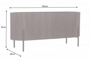 BUFET GATSBY 150CM, LEMN MASIV SI METAL, MARO INCHIS, MODEL DEOSEBIT, ARTIM GROUP SELECTION - Img 7
