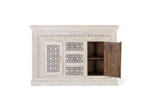 BUFET LIVING 150CM, COD 1513, DIN LEMN DE MANGO, ALB ANTICHIZAT, ARTIM GROUP SELECTION - Img 2