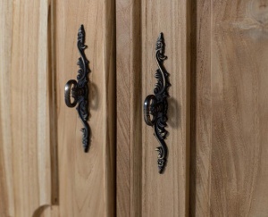 BUFET LIVING, 150CM, LEMN MASIV DE TEC, CULOARE NATUR, SCULPTAT MANUAL, ARTIM GROUP SELECTION - Img 7
