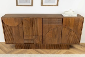 BUFET LIVING, ART DECO 170CM, LEMN DE MANGO, 3D, CULOARE MARO ANTICHIZAT, ARTIM GROUP SELECTION - Img 2