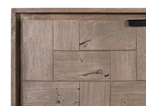 BUFET LIVING HIBISCUS 160CM, DIN LEMN DE SALCAM SI METAL, CULOARE NATUR/GRI, ARTIM GROUP SELECTION - Img 5