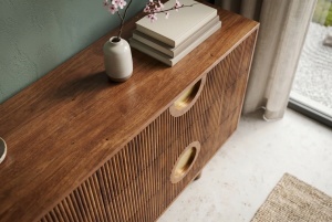 BUFET LIVING, MADISON 180CM, REALIZAT DIN LEMN DE MANGO, CULOARE NATUR/AURIU, ARTIM GROUP - Img 4