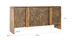BUFET LIVING MOSAIC 161CM, DIN LEMN DE MANGO, CULOARE NATUR/MULTICOLOR, STIL ETNIC, ARTIM GROUP SELECTION