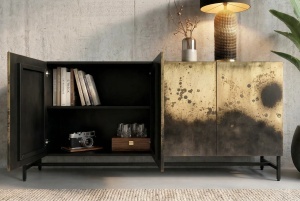 BUFET LIVING, OXID 180CM, REALIZAT DIN LEMN DE MANGO SI METAL, CULOARE NEGRU/AURIU, ARTIM GROUP SELECTION - Img 10