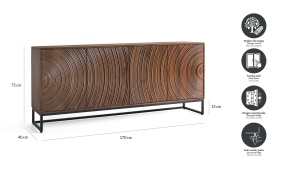 BUFET LIVING SUNSET 170CM, DIN LEMN DE MANGO, CULOARE NUC INCHIS, STIL MODERN, ARTIM GROUP SELECTION - Img 9