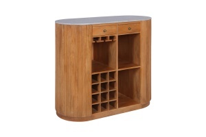 BUFET PENTRU STICLE, TRES CHIC 120CM, REALIZAT DIN LEMN NATURAL DE MANGO SI MARMURA, ARTIM GROUP - Img 7