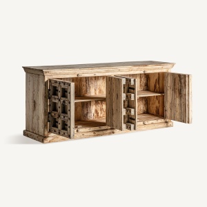 BUFET SIRIGERE 220CM, DIN LEMN DE MANGO SI METAL, DESIGN ETNIC, VICAL HOME - Img 3