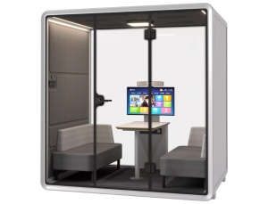 CABINA ACUSTICA 3D LARGE, ALB/GRI, PENTRU 2/4 PERSOANE, CONFECTIONATA DIN MATERIALE DE INALTA CALITATE