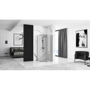 CABINA DE DUS AXIN, 90X90, CROM, CU CADITA DE DUS DIAMOND NEAGRA, CALITATE SUPERIOARA - Img 2
