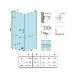 CABINA DE DUS CITY 90X90, NICKEL PERIAT, CU CADITA SAVOY ALBA, CALITATE SUPERIOARA - Img 7