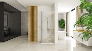 CABINA DE DUS REA HUGO DOUBLE, 80x90CM, AURIU PERIAT, DIN STICLA, CALITATE SUPERIOARA - Img 2