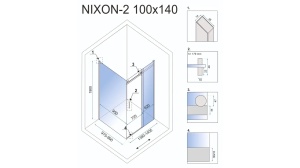 CABINA DE DUS REA NIXON, CULISANTA, 100x140 CM, CROM, DIN STICLA, CALITATE SUPERIOARA - Img 7