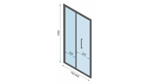 CABINA DE DUS REA RAPID FOLD, PLIABILA, 80x90CM, NEGRU, DIN STICLA, CALITATE SUPERIOARA - Img 6