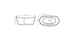 CADA FREESTANDING FERRANO, 170 CM, ALB, DIN ACRIL, CALITATE SUPERIOARA - Img 7