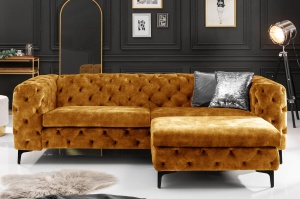 CANAPEA 240CM, BAROC 3 LOCURI, CATIFEA GALBEN MUSTAR, STIL CHESTERFIELD, ARTIM GROUP SELECTION - Img 6