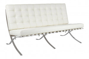 CANAPEA ALBA DIN PIELE NATURALA BARCELON PRESTIGE PLUS STIL MODERN - Img 1