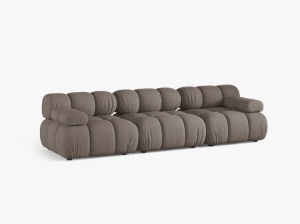 CANAPEA BELLIS, CU 3 LOCURI, CAPPUCCINO, CU TAPITERIE DIN TEXTIL STRUCTURAT LIBERTY, MICADONI - Img 2