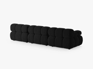 CANAPEA BELLIS, CU 3 LOCURI, NEAGRA, CU TAPITERIE DIN CATIFEA BLUVEL, MICADONI - Img 3