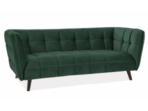 CANAPEA CASTELLO 3, VERDE BLUVEL 78/WENGE, TAPITERIE DIN CATIFEA SI PICIOARE DIN LEMN