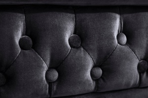 CANAPEA, CHESTERFIELD, 205CM CU 3 LOCURI, MATERIAL CATIFEA DE CULOARE NEAGRA, ARTIM GROUP SELECTION - Img 10